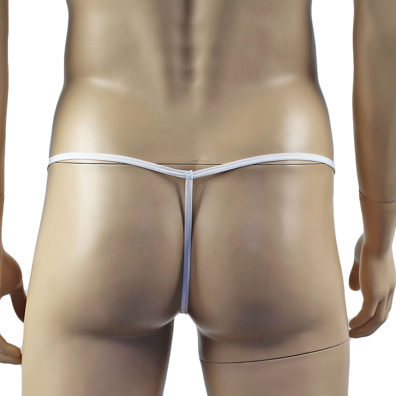 Mens Mick Keep It Simple Spandex Pouch G string with Thin Elastic White
