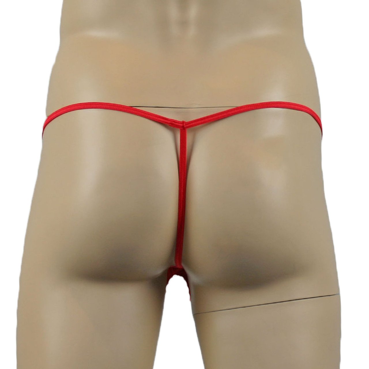 Mens Floral Lace Sheer G string (red plus other colours)