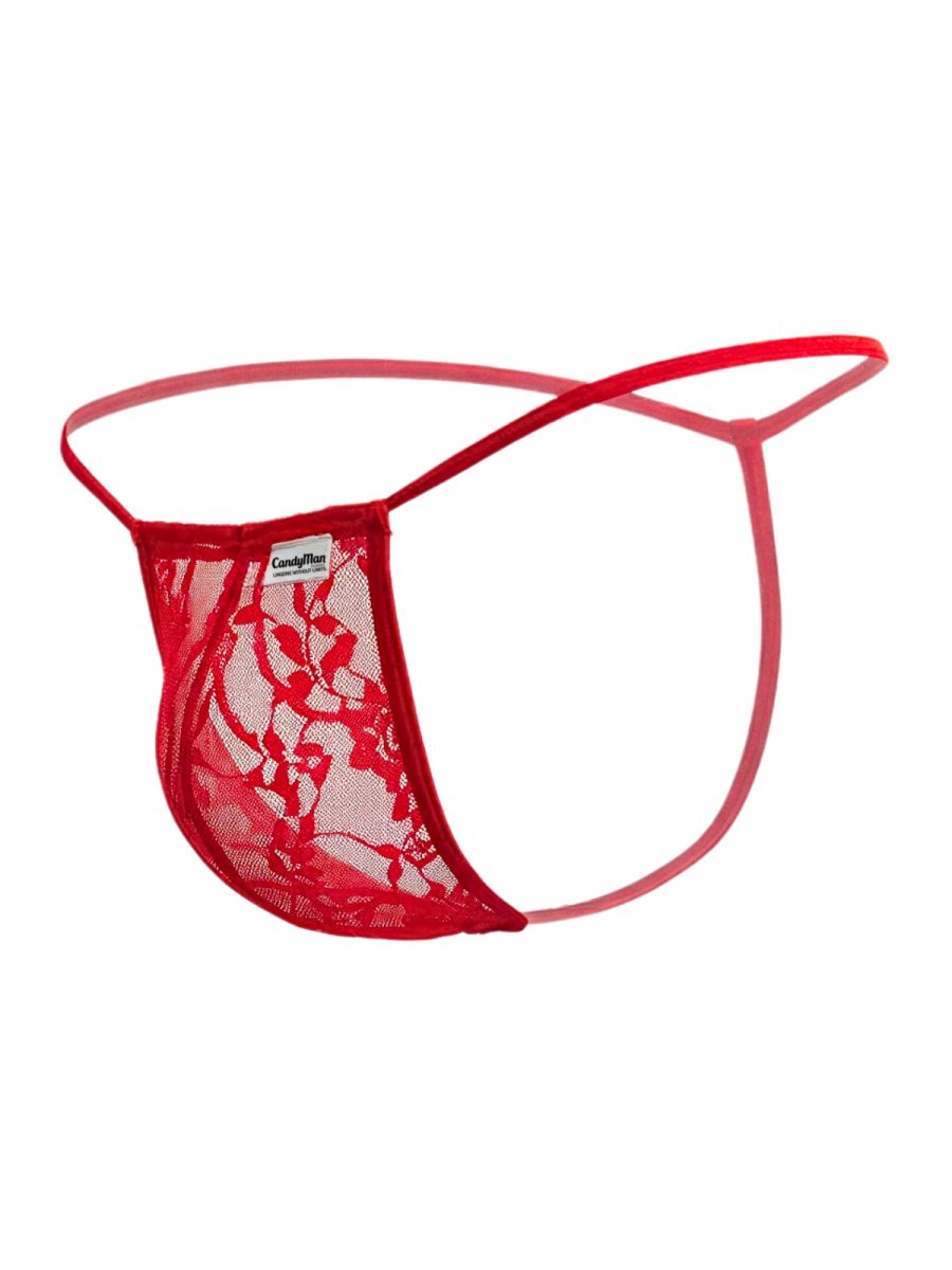 CandyMan 9586 Mens Sexy G-string Thong Red Lace