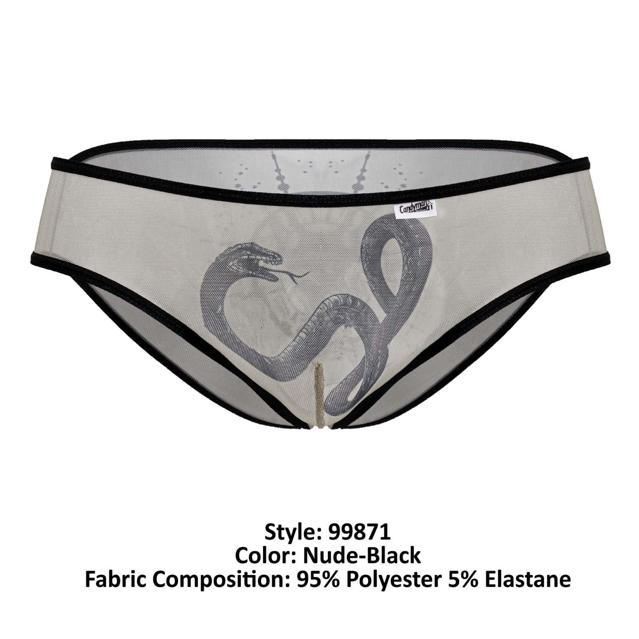 CandyMan 99871 Egyptian Mens Sexy Briefs Nude-Black