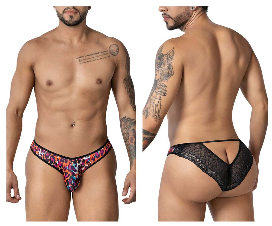CandyMan 99876 Mens Daring Cut Out Leopard Briefs Animal Print