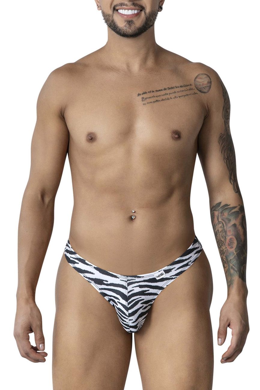 CandyMan 99882 Mens Bold of Confidence Animal Thongs Zebra
