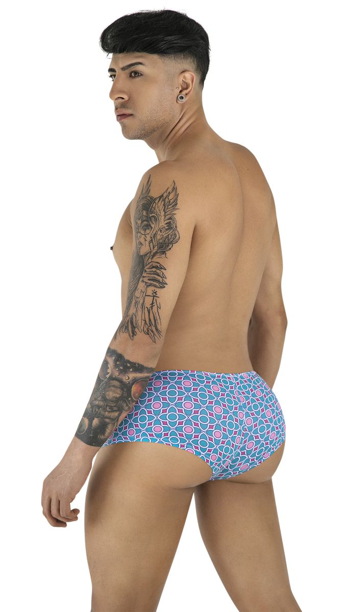 CandyMan 99922 Mens Holiday Low Rise Trunks Boxer Briefs Printed Blue
