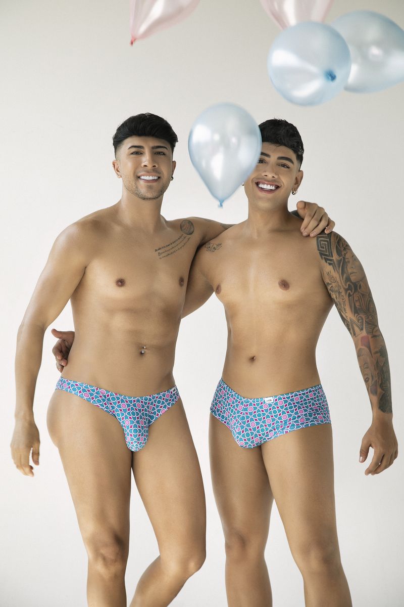 CandyMan 99922 Mens Holiday Low Rise Trunks Boxer Briefs Printed Blue