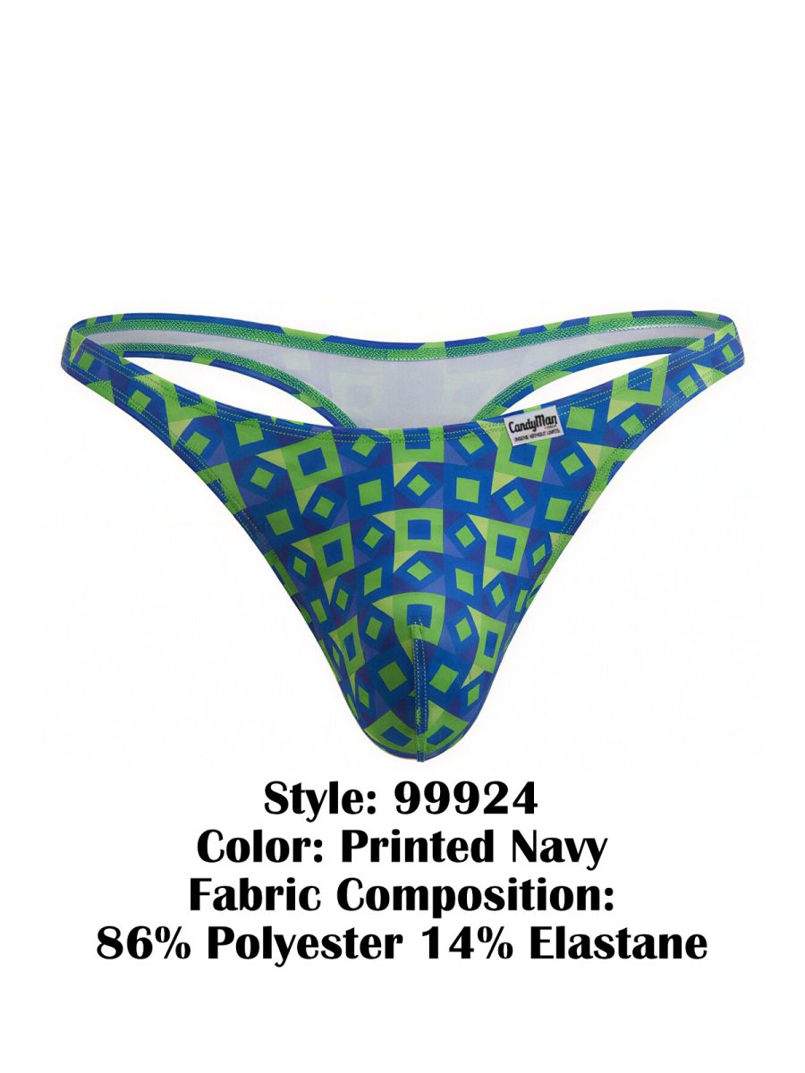 CandyMan 99924 Mens Colourful Modern Vibe Thongs Printed Navy