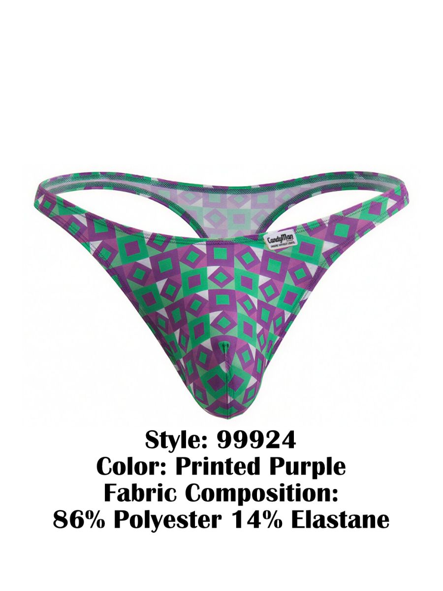 CandyMan 99924 Mens Colourful Modern Vibe Thongs Printed Purple