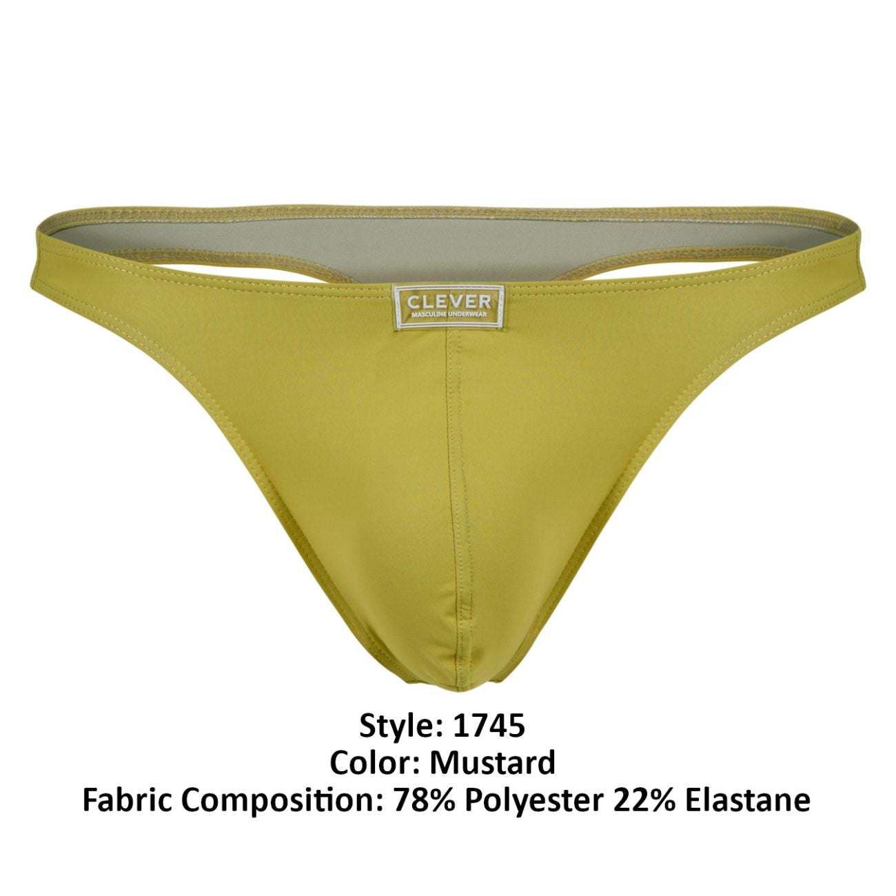 Clever 1745 Optimo Mens Sleek Soft Thong Mustard