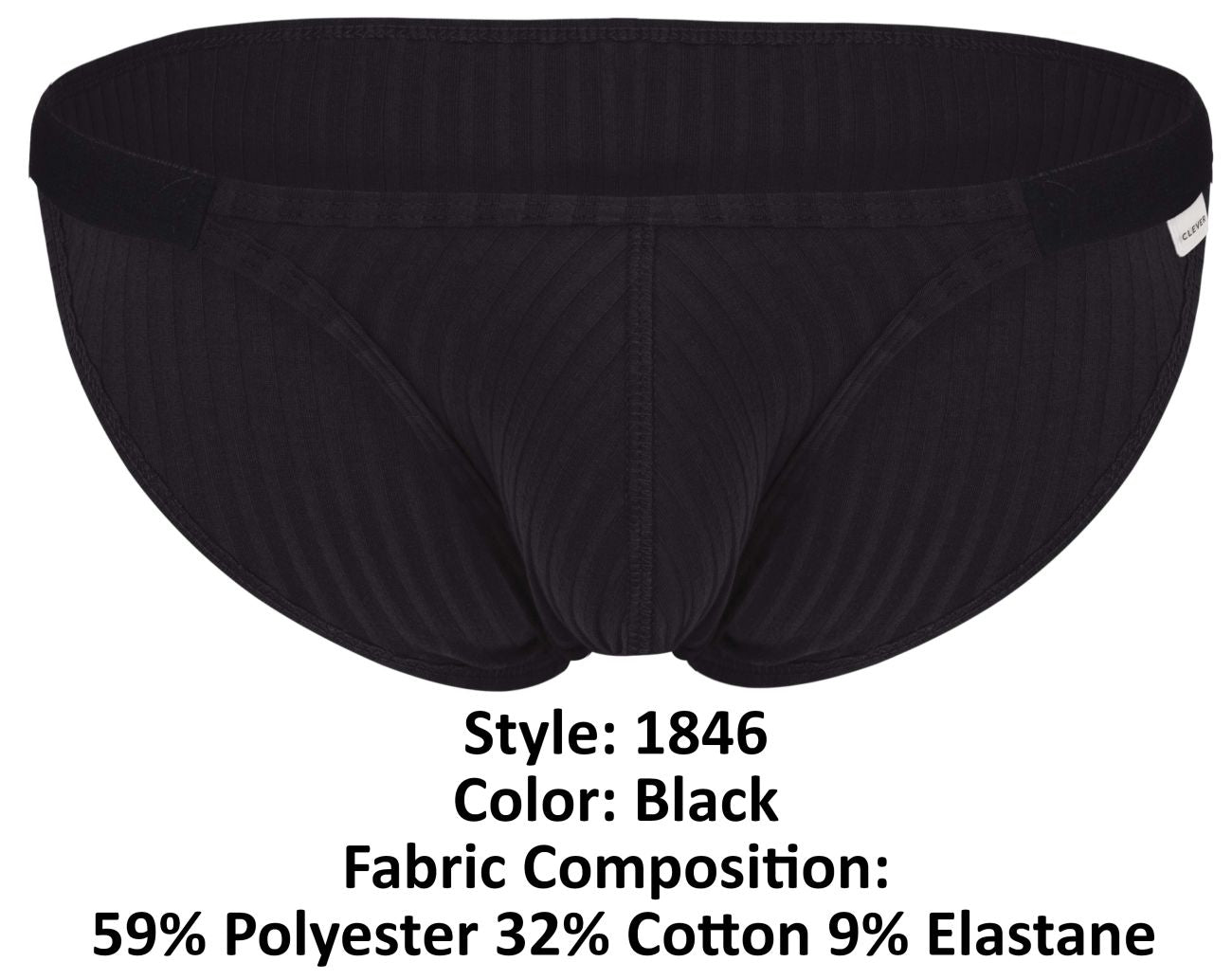 Clever 1846 Mantra Mens Daring Enhanced Bikini Black