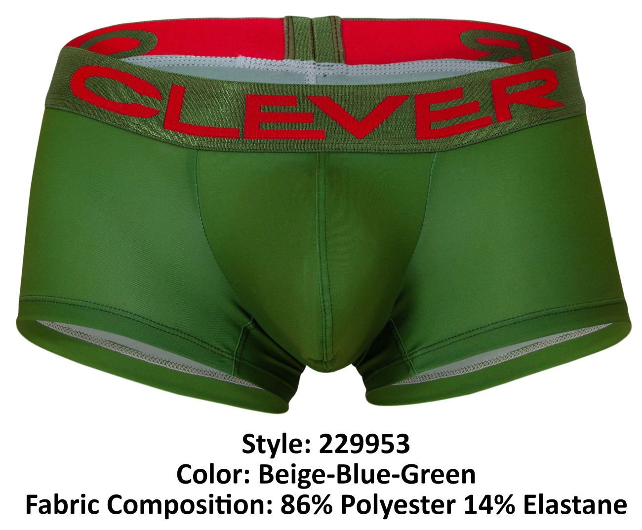 Clever 229953 3 Pack Mens Australian Latin Trunks Beige-Blue-Green