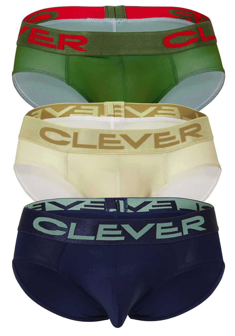 Clever 519968 3 Pack Mens Australian Latin Briefs Beige-Blue-Green