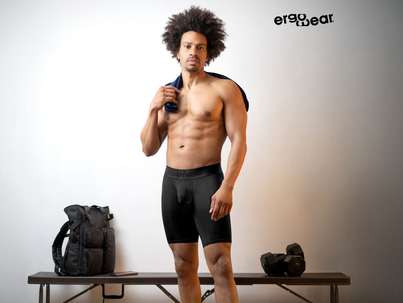 ErgoWear EW1783 MAX BOLD Athletic Boxer Shorts Black