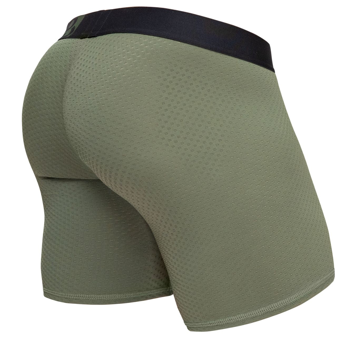ErgoWear EW1788 MAX FLOW Mens Long Sleek Boxer Briefs Dark Green