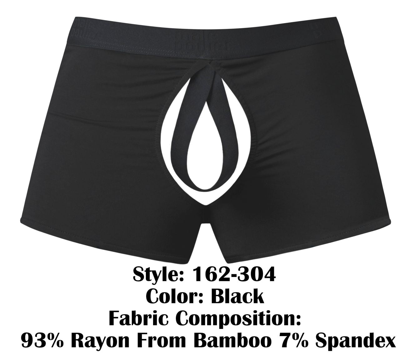 Male Power 162-304 Male Open Ended Moonshine Short Black