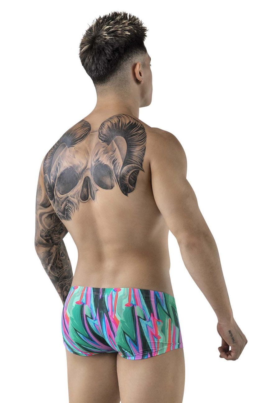 Pikante 1828 Abstract Colourful Festive Mens Trunks Green Multi