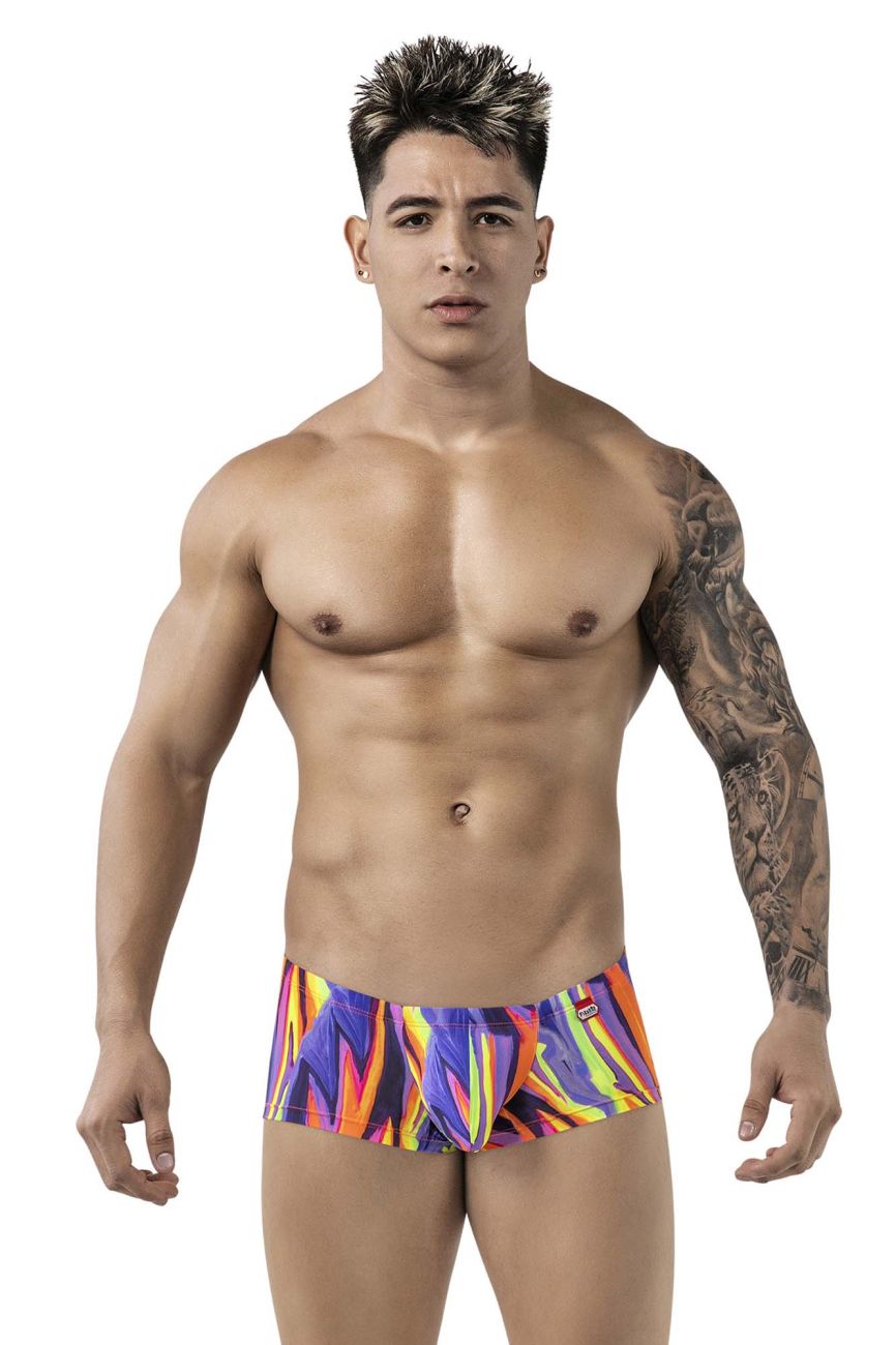 Pikante 1828 Abstract Colourful Festive Mens Trunks Purple Multi