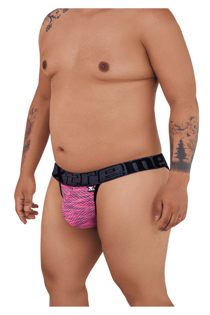 Xtremen 91098X Microfiber Mesh Bikini Pink Plus Sizes