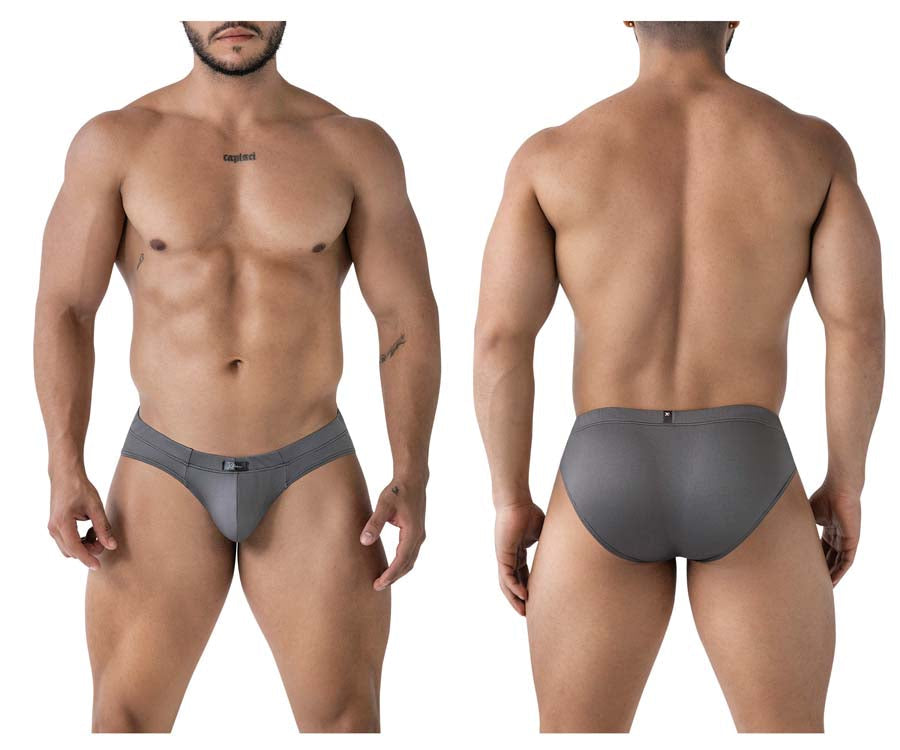 Xtremen 91207B Microfiber Mens Silky Briefs Gray