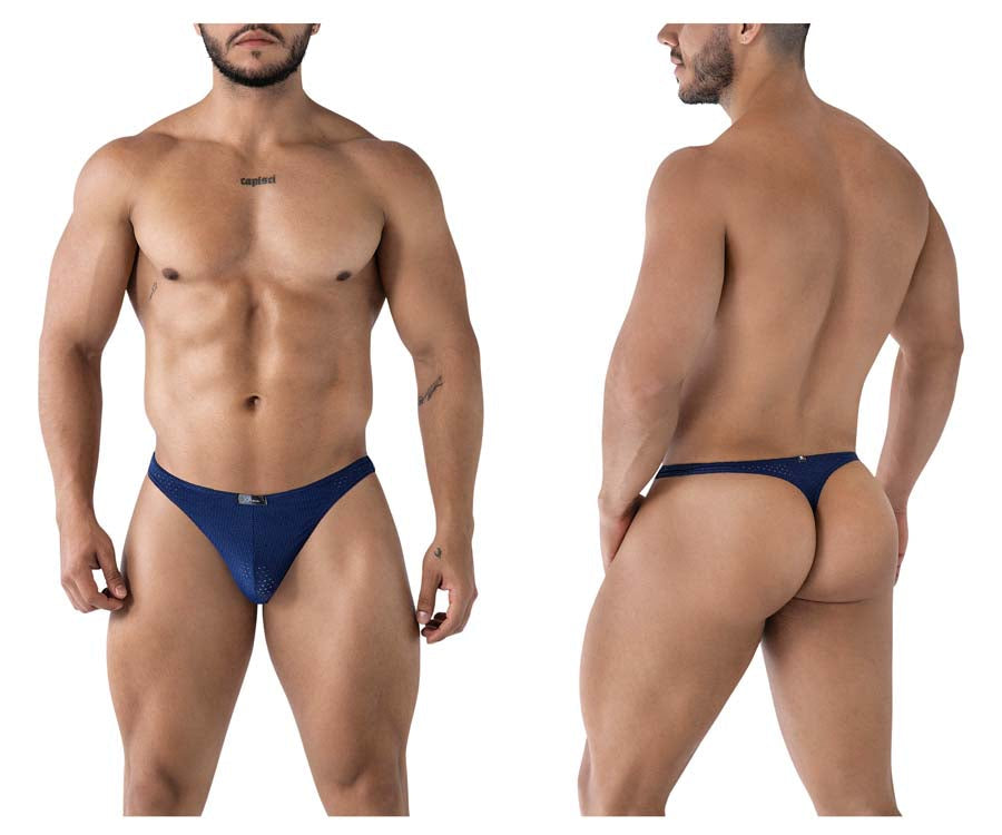 Xtremen 91214B Mens Silky Microfiber Thongs Dark Blue