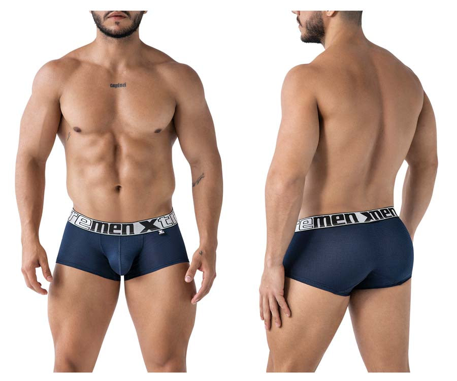 Xtremen 91222 Microfiber Mens Underwear Trunks Navy