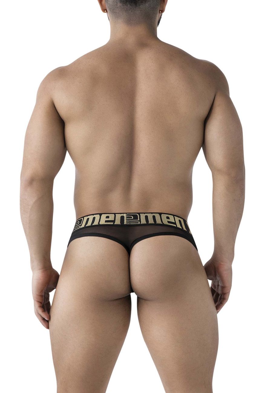 Xtremen 91235 Mens Sheer Microfiber Thong Black