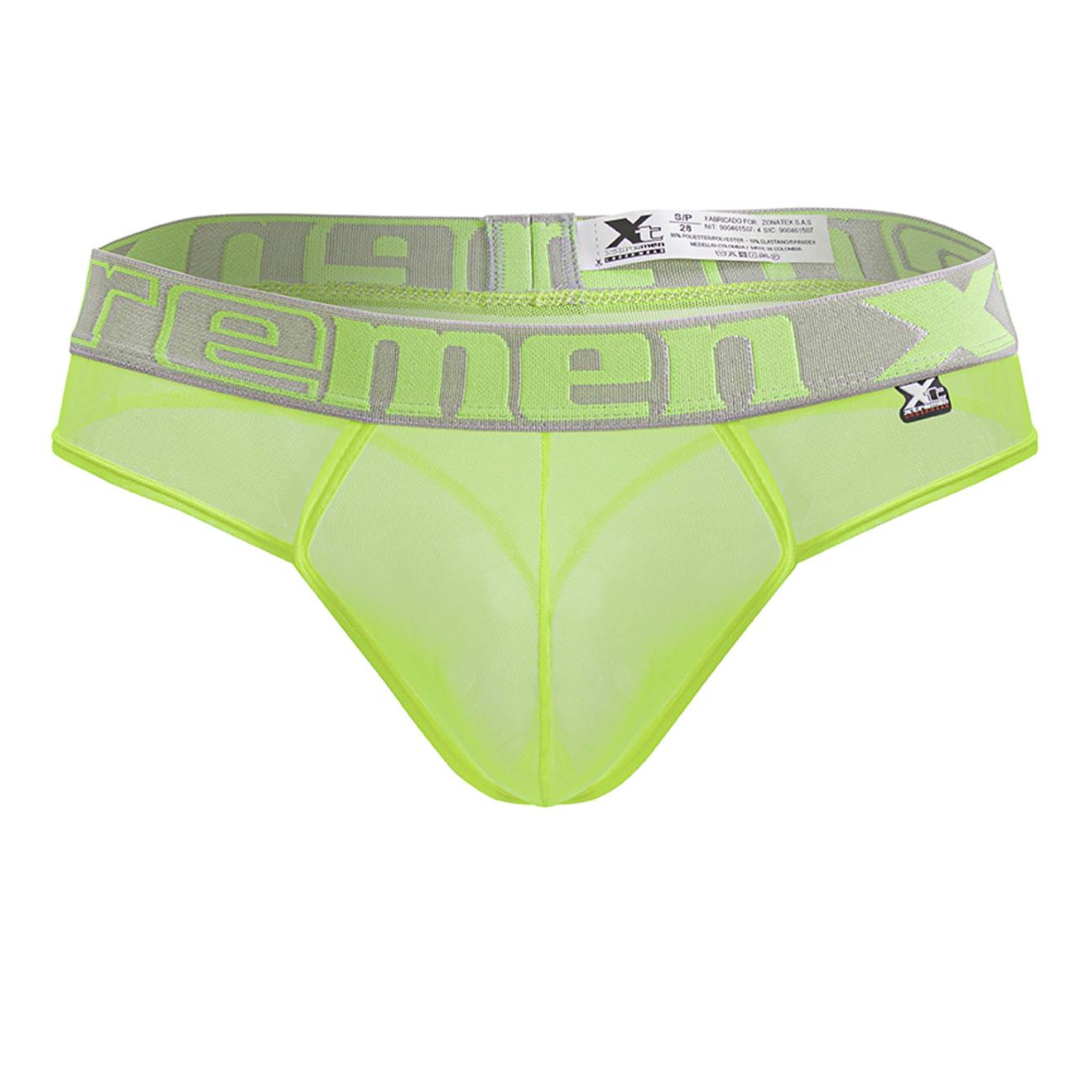 Xtremen 91235 Mens Sheer Microfiber Thong Neon Green