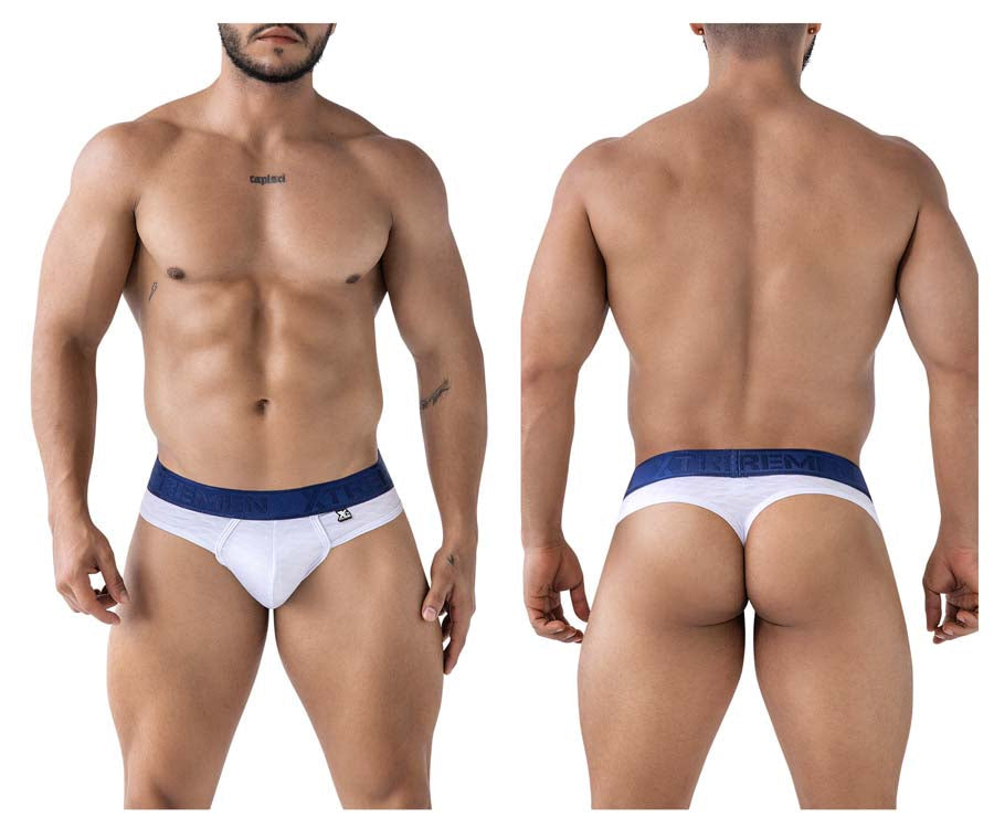 Xtremen 91241 Male Soft & Comfortable Microfiber Thongs White