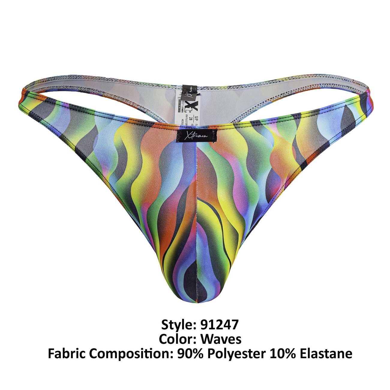 Xtremen 91247 Mens Printed Colourful Thongs Waves