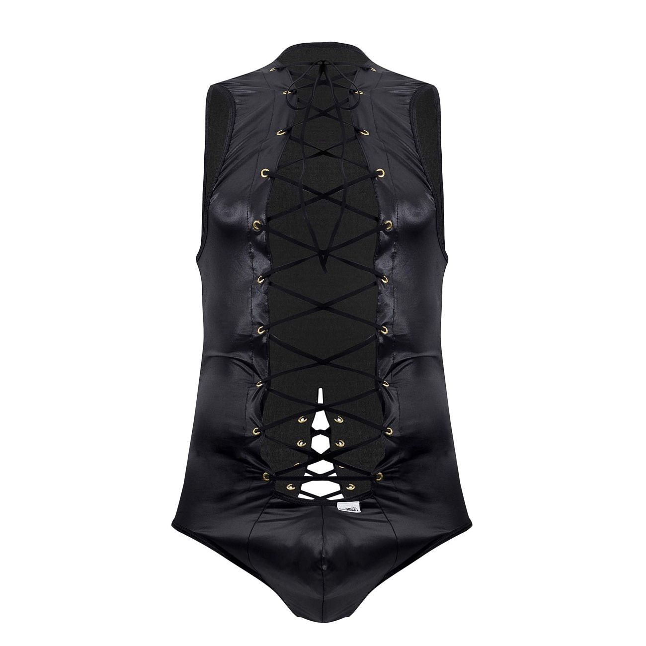 CandyMan 99694X Wrestling Bodysuit Black Plus Sizes