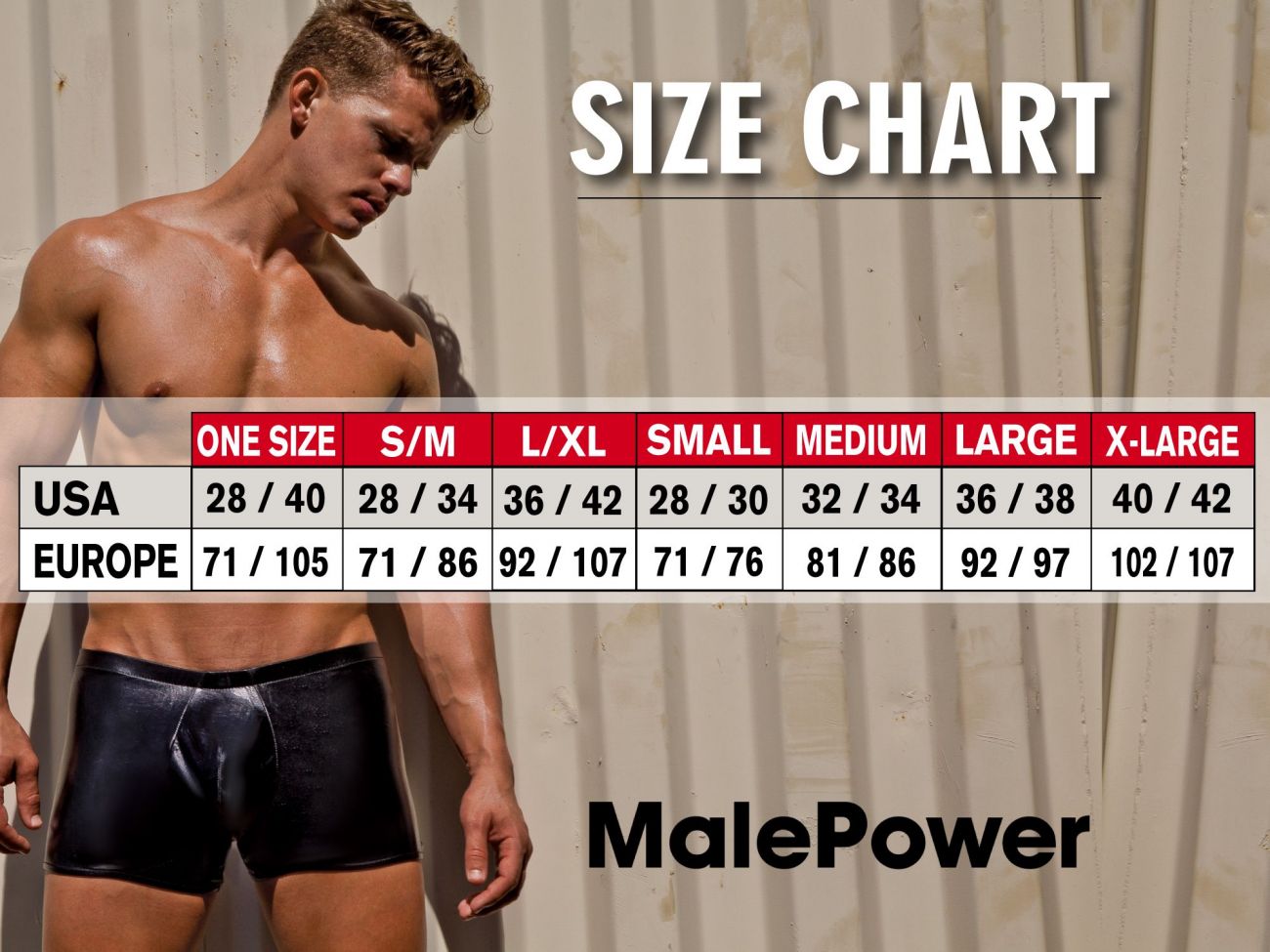 Male Power 153070 Heavy Metal Mini Short Boxer Briefs Gold