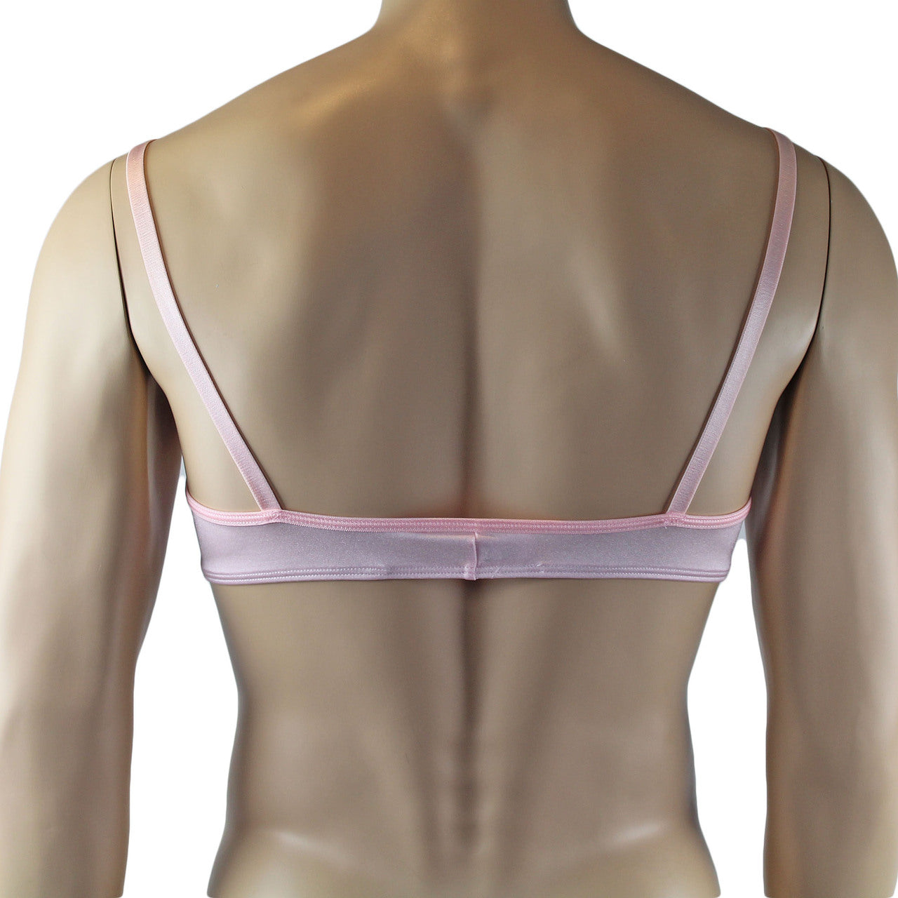 Mens Luxury Bra Top with Beautiful Lace Male Lingerie Pink